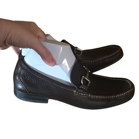 Salvatore Ferragamo Magnifico Rare Black Leather Loafer Slip On Shoes Men's Sz 8 - Picture 3 of 7